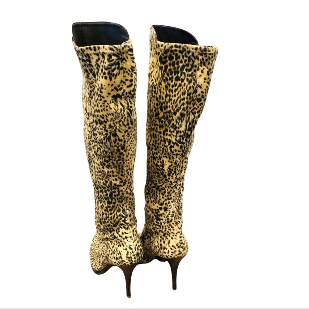 Stuart Weitzman Leopard Print Calf Hair Knee High Boots 9.5M - Picture 3 of 10